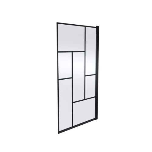 Square Black Abstract Bath Screen
