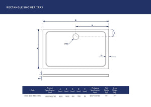 1400X800 Shower Tray