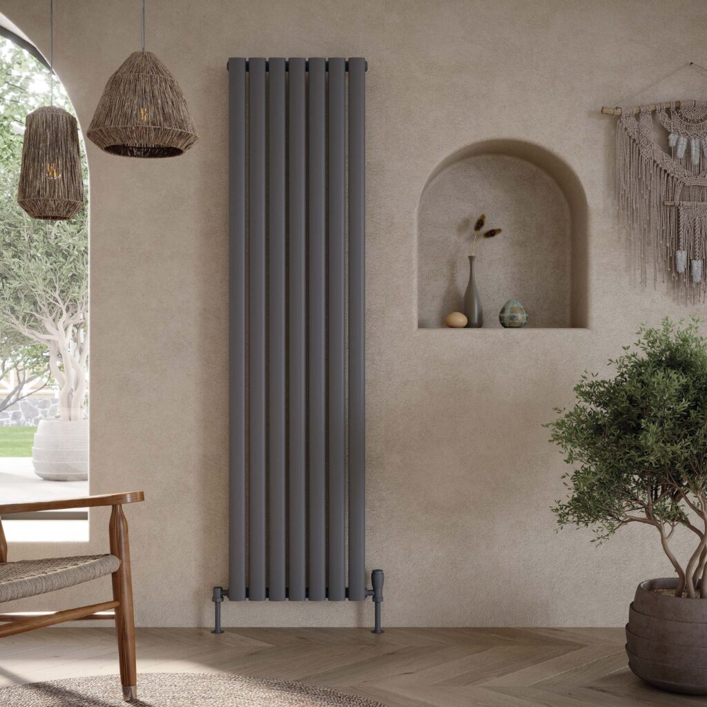 Astro 413X1800 Vertical Anthracite Double Towel Rail