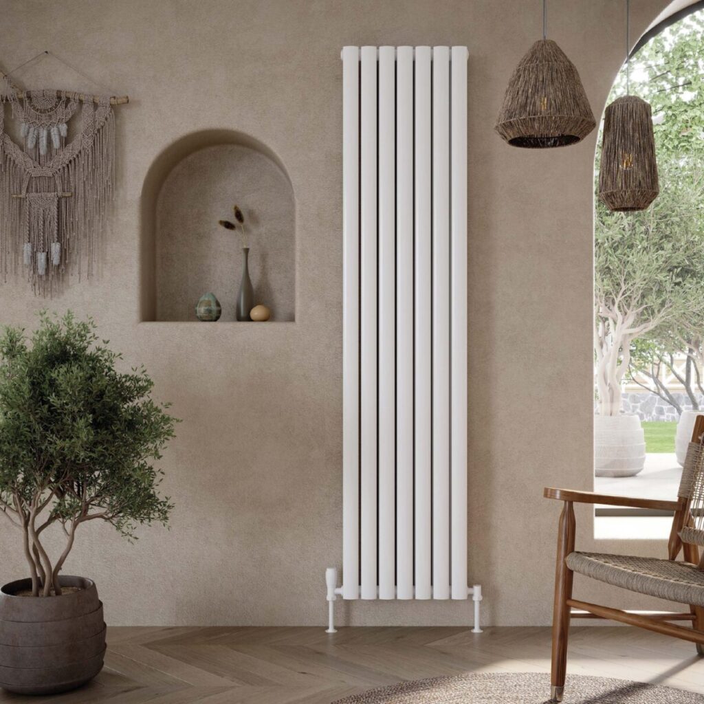 Astro 413X1800 Vertical White Double Towel Rail