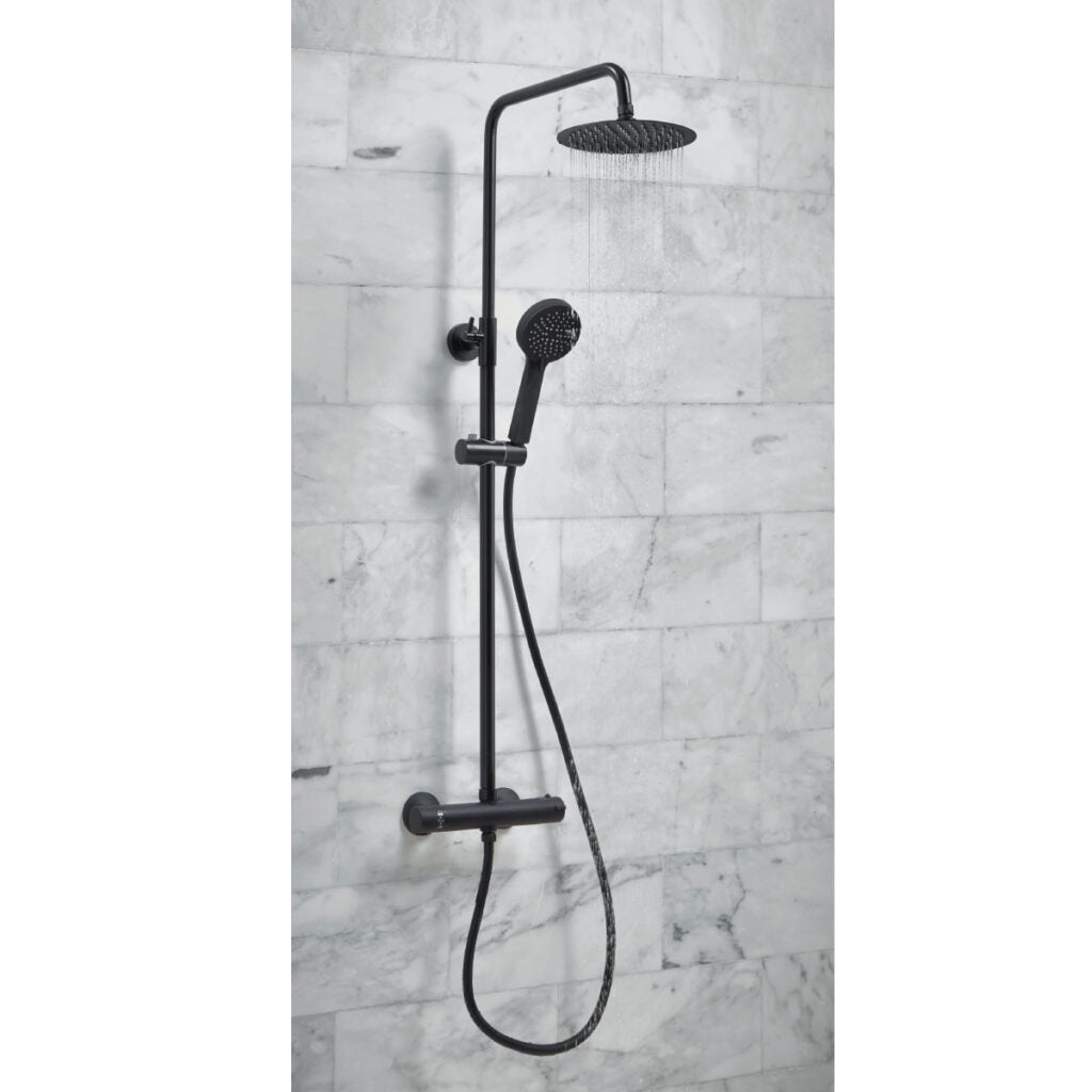Kris Round black Mixer Shower