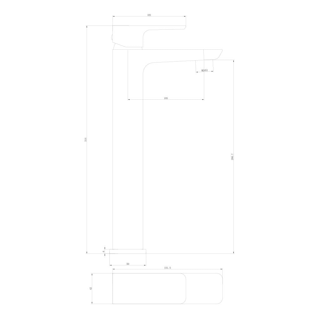 Fluro Tall Basin Mixer