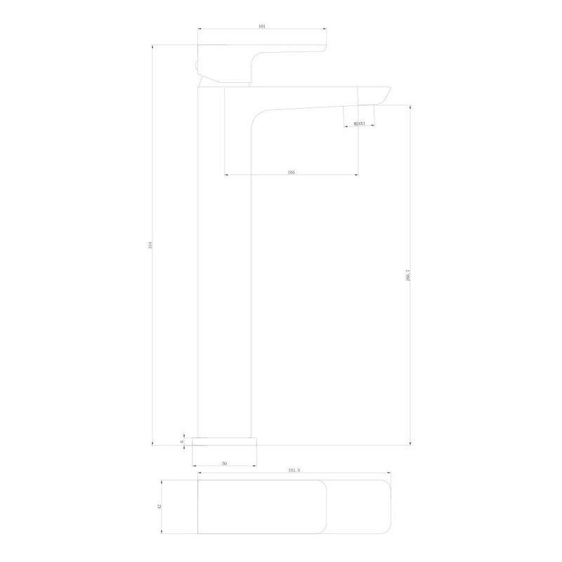 Fluro Tall Basin Mixer