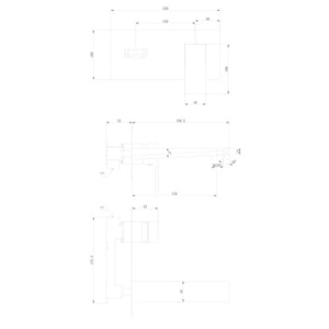 Fluro Wall Mounted Bath Mixer