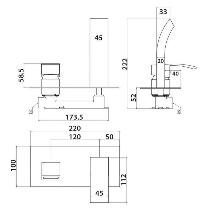 Enzo Wall Mounted Basin Mixer