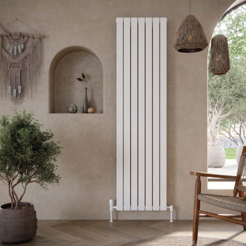 Baron 476X1800 Vertical White Double Towel Rail