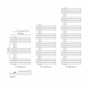 Lizz 500X800 Carbon Anthracite Towel Rail