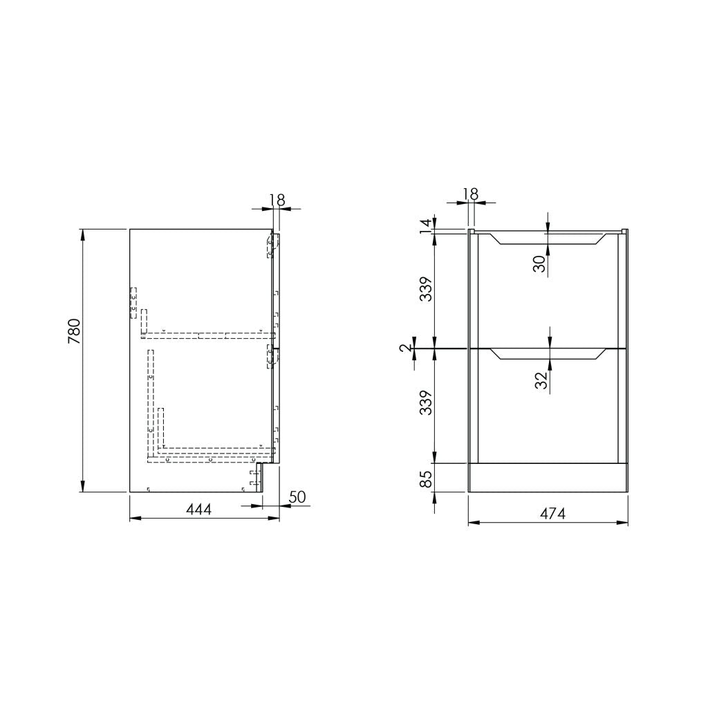 HB5 ELLA-500FLOORUNIT-WHITE