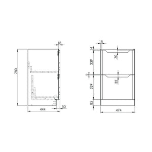 HB5 ELLA-500FLOORUNIT-WHITE