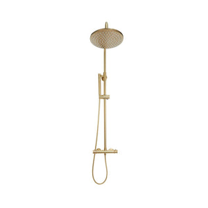 Alpha Brushed Brass Round Rigid Riser Shower