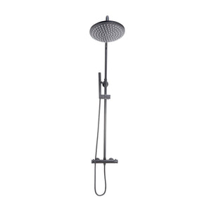Alpha Gunmetal Round Rigid Riser Shower