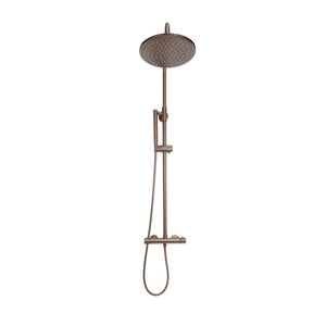 Alpha Brushed Bronze Round Rigid Riser Shower