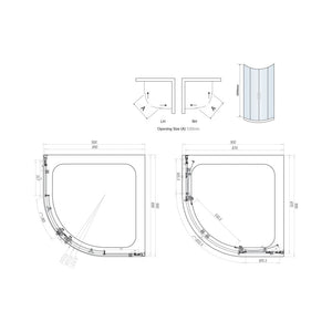 900X900 2-Door Quadrant Enclosure