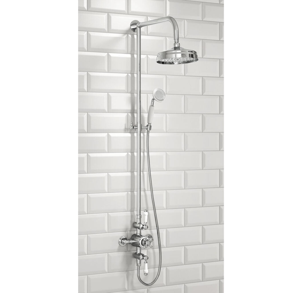 Classic Rigid Riser Shower With Fixed Head and Handset