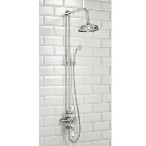 Classic Rigid Riser Shower With Fixed Head and Handset