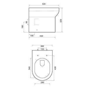 Cheer Rimless BTW Pan & Wrap Over Seat