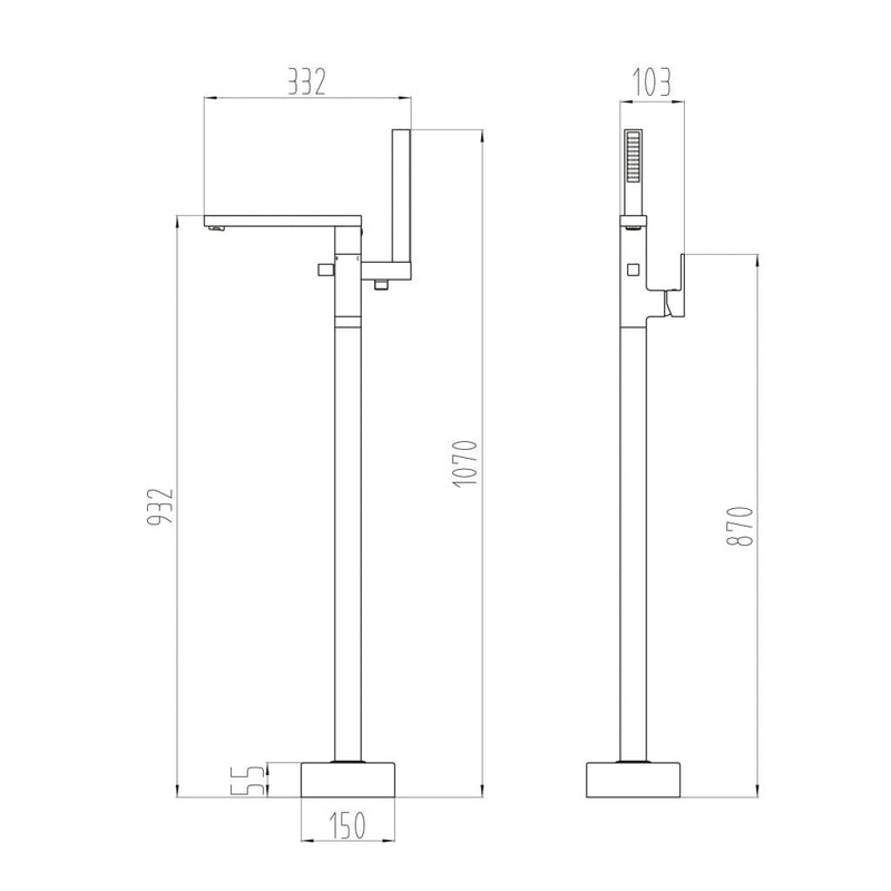 Ria Freestanding Bath Shower Mixer