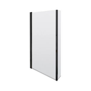 Square Black Framed Bath Screen With Fixed Return