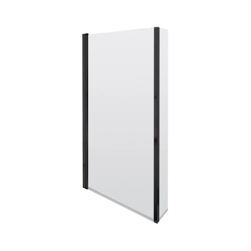Square Black Framed Bath Screen With Fixed Return