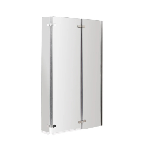 L-Shaped Bath Screen Double Hinged