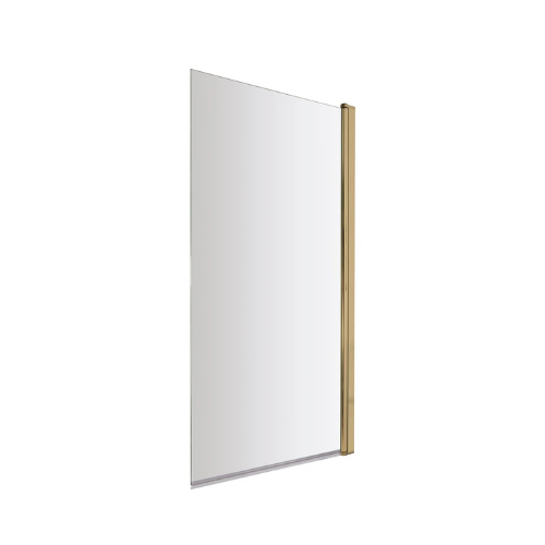 Square Hinged Bath Screen Brass