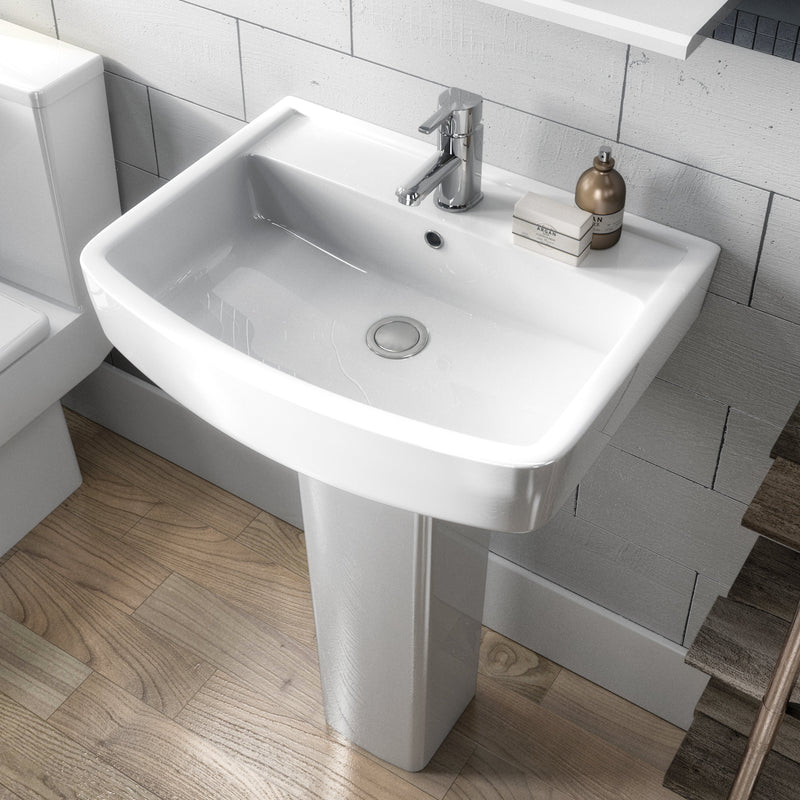 Square 520mm Basin & Semi Pedestal