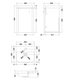 Ore 400mm Wall Hung 1-Door Vanity