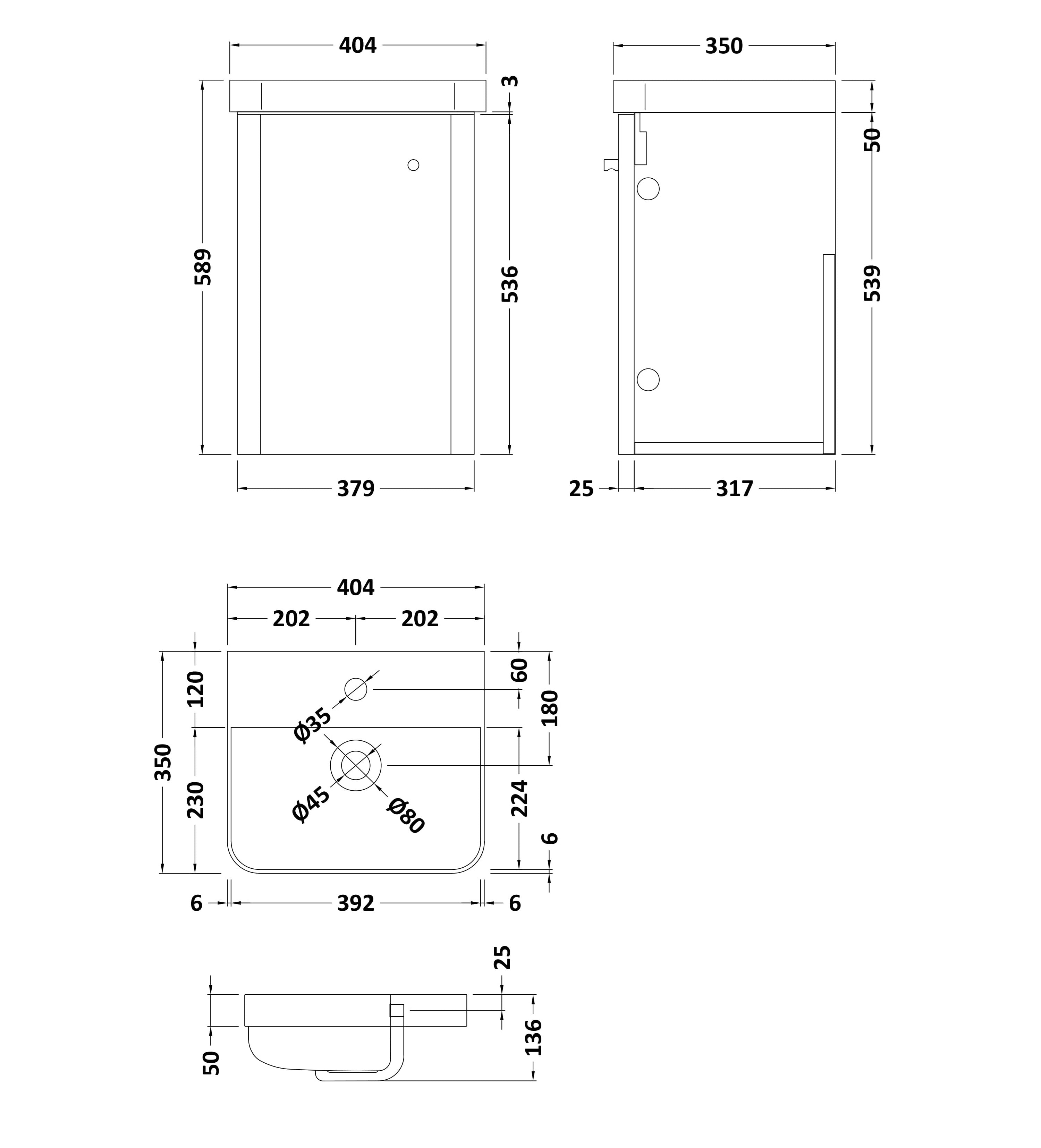 Ore 400mm Wall Hung 1-Door Vanity