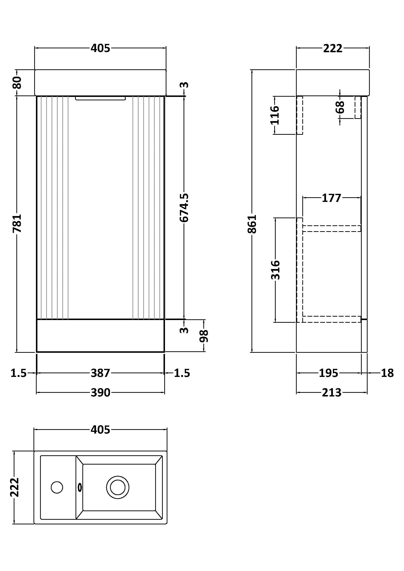 Eco 400mm Floor Standing 1-Door Compact Unit