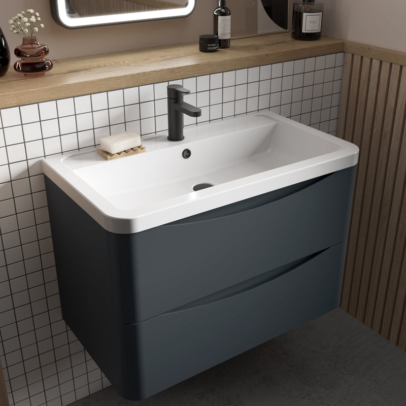 Luna 800mm Wall Hung 2-Drawer Vanity