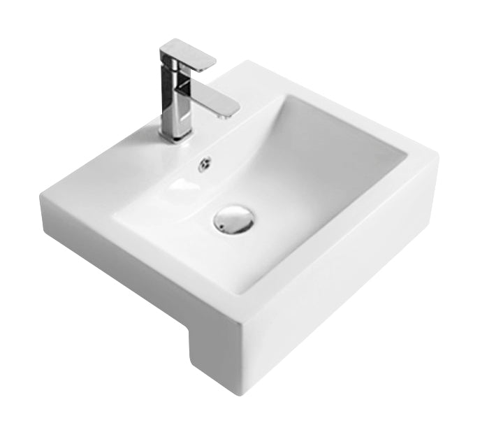 Square Semi-Recessed Basin 530 x 440 x 168mm