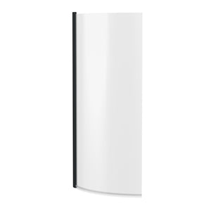 Black P-Bath Curved Hinged Shower Bath Screen