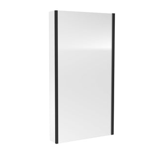 Bath Screens Square L Shape 6mm Toughened Safety Glass Bath Screen with Fixed Return Black