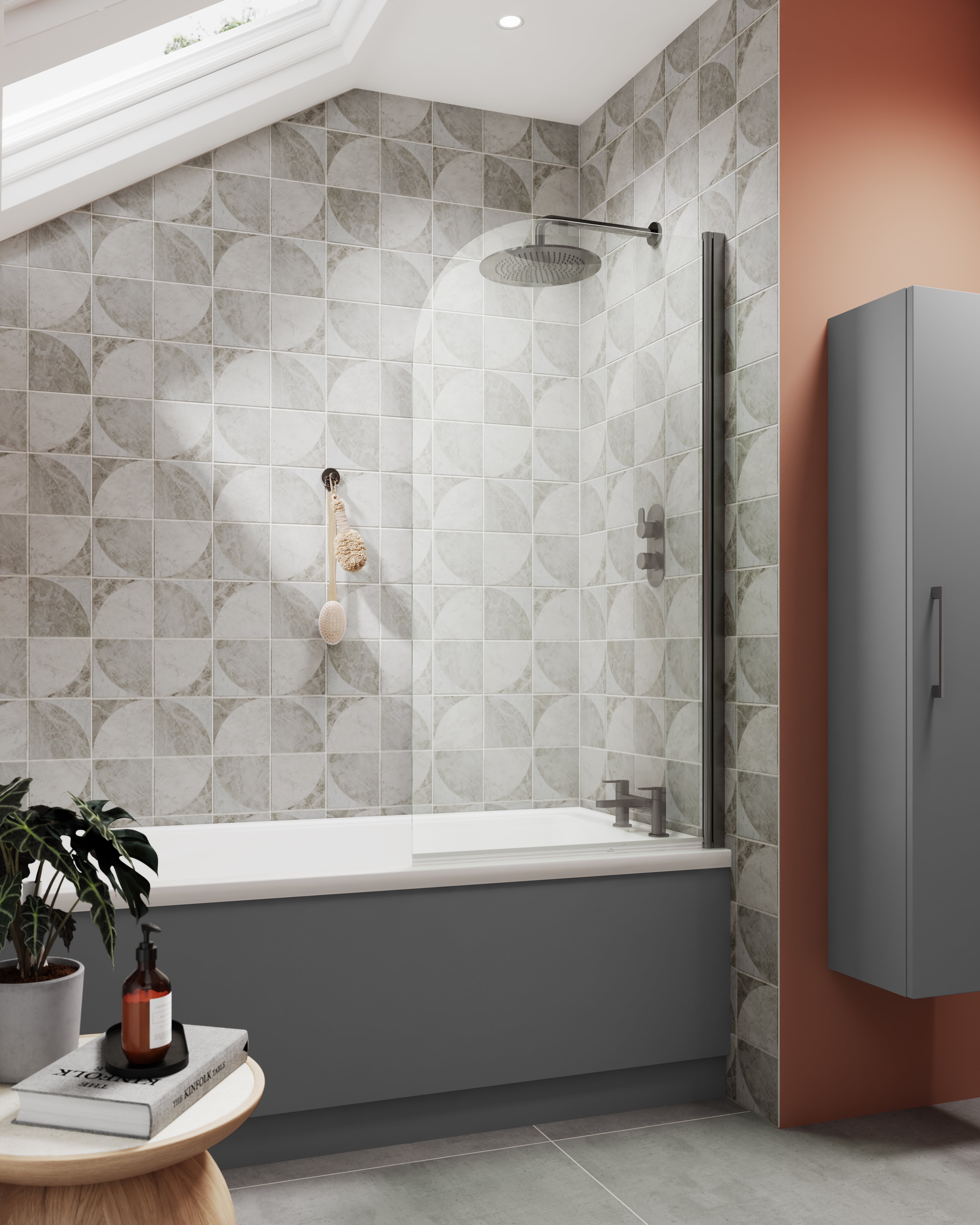 Pewter Round Bath Screen