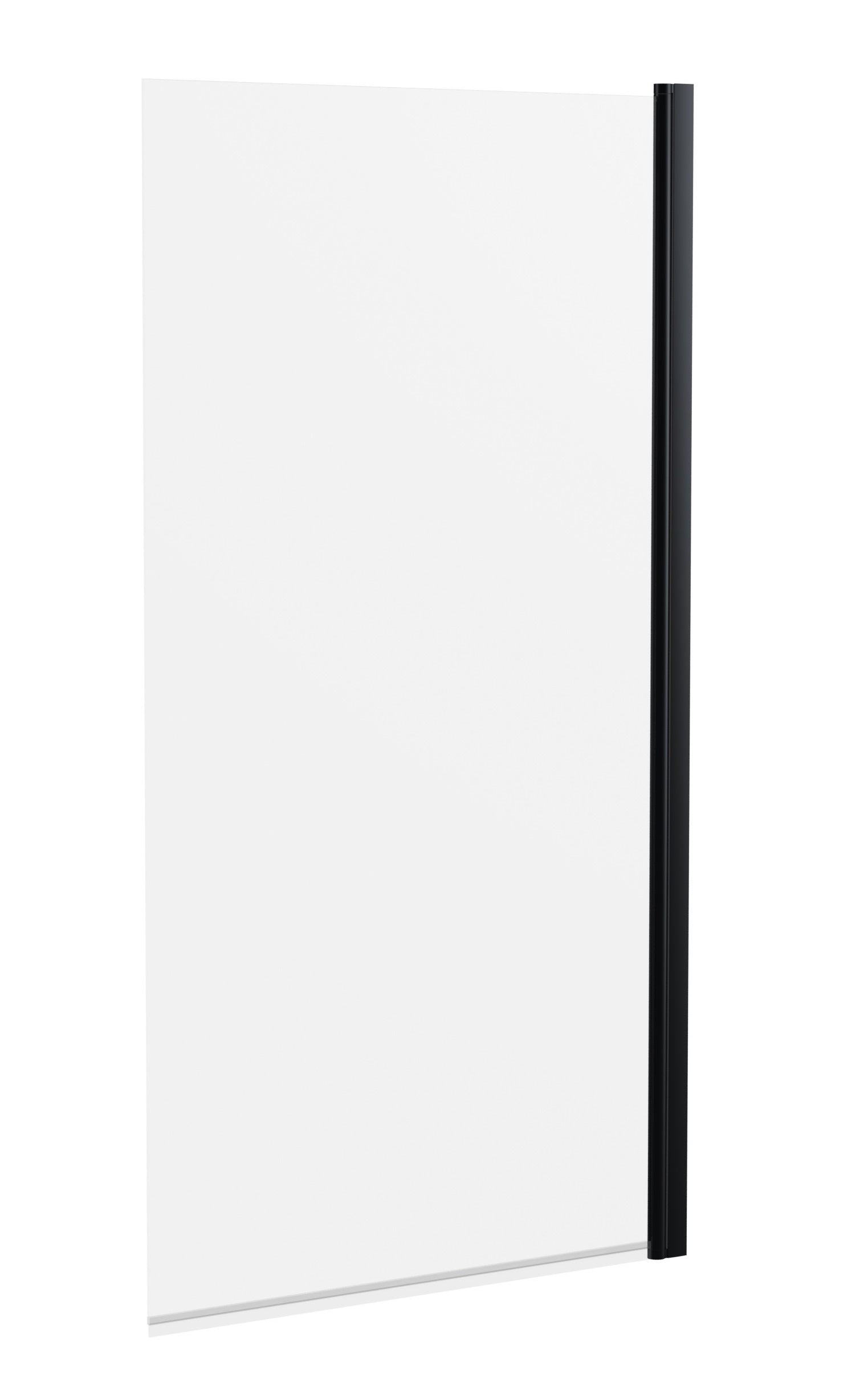 Square Hinged Bath Screen Black