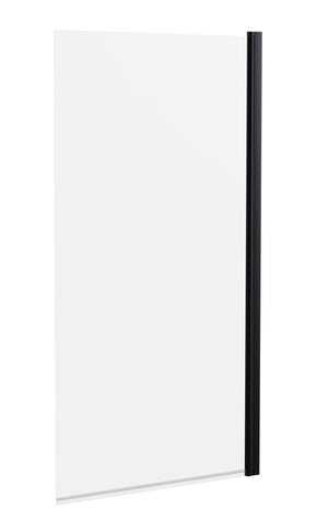 Square Hinged Bath Screen Black