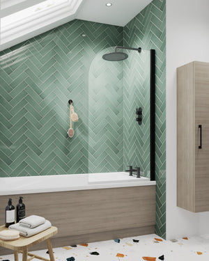 Black Round Bath Screen
