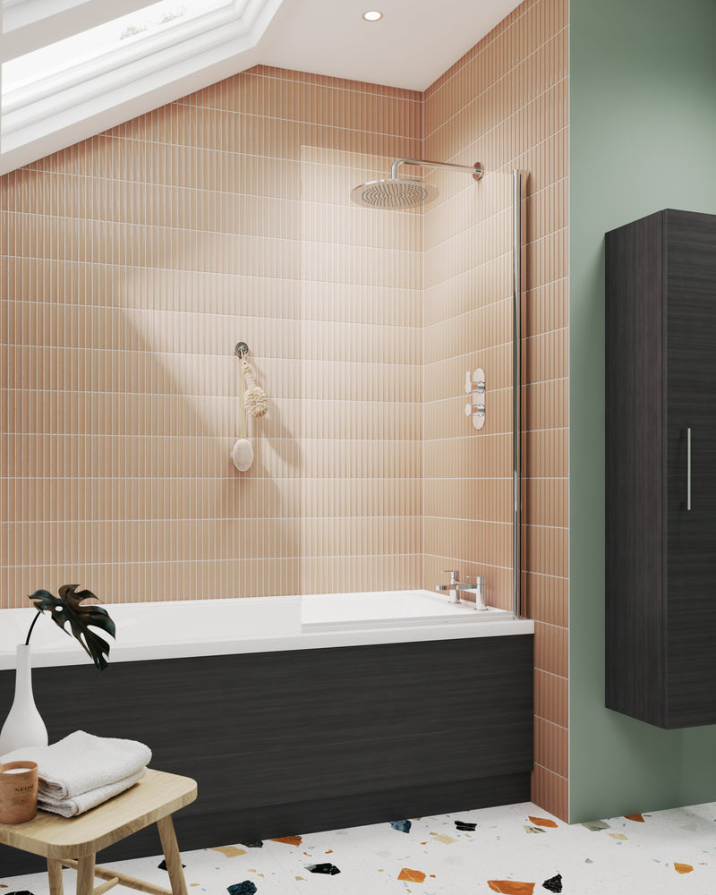 Square Hinged Bath Screen