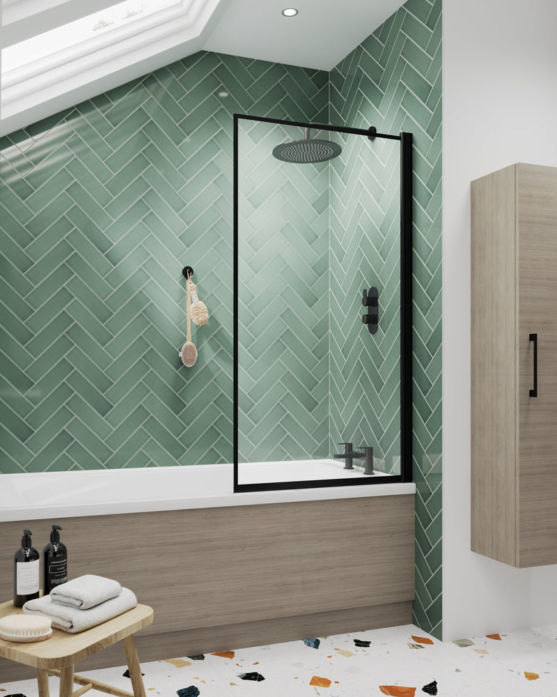 Outer Black Framed Bath Screen