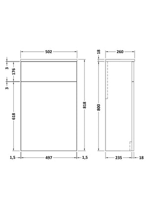 Arko Floor Standing WC Unit 500mm