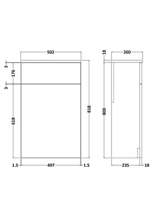 Arko Floor Standing WC Unit 500mm