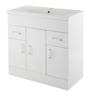 DEN 800mm Floor Standing 3-Door & 2-Drawer Vanity