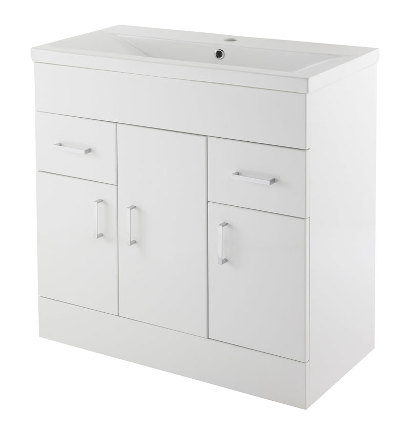 DEN 800mm Floor Standing 3-Door & 2-Drawer Vanity